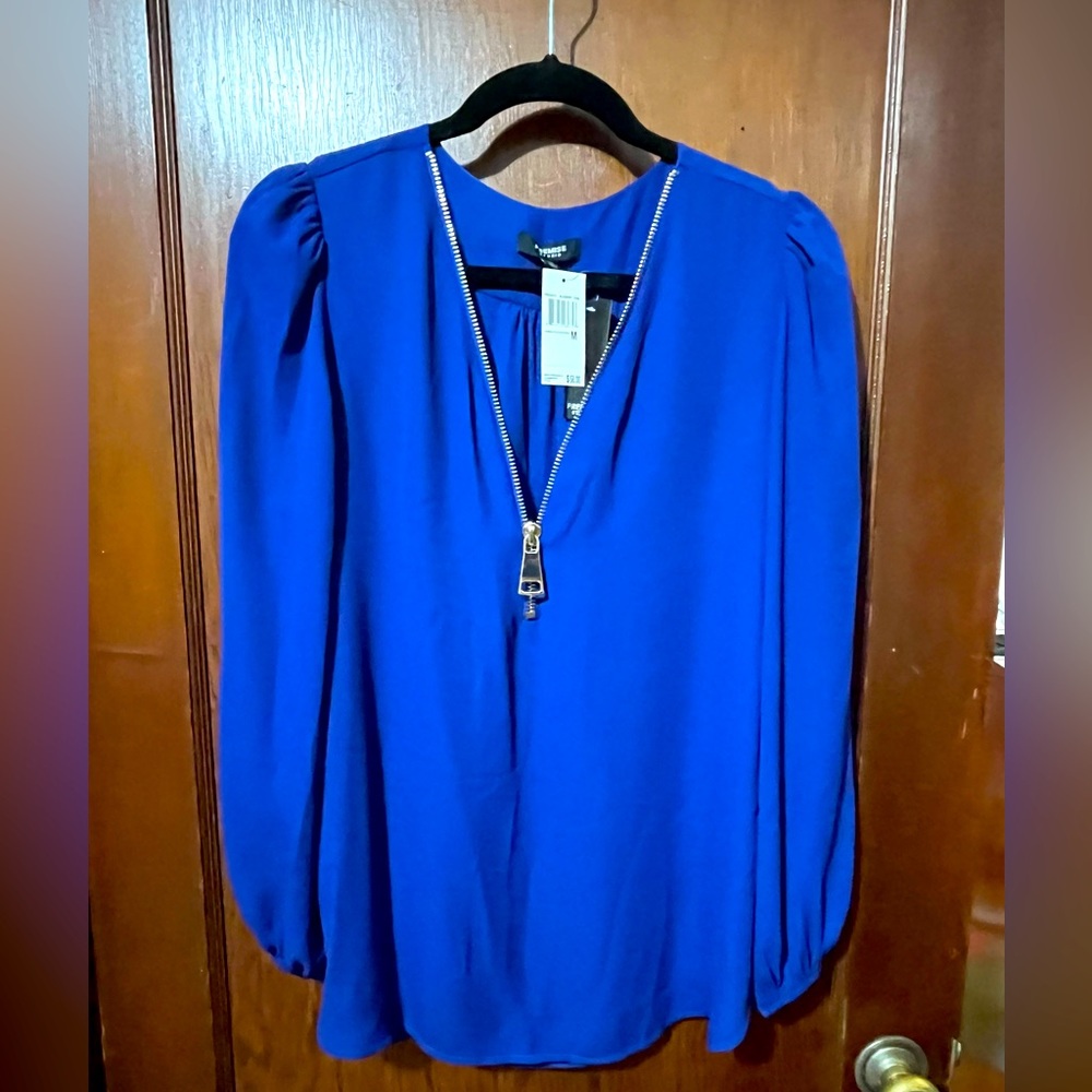 Zipper-front Blouse